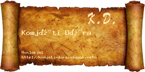 Komjáti Dóra névjegykártya